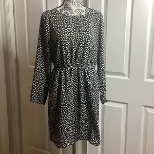 J Crew Mercantile Black & White Heart Print Dress 4 Valentines Day